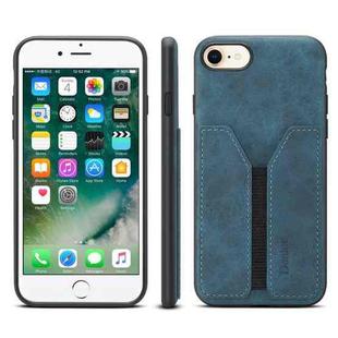 For iPhone SE 2022 / SE 2020 / 7 / 8 Denior DV Elastic Card PU Back Cover Phone Case(Blue)