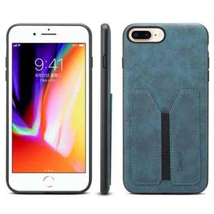 For iPhone 7 Plus / 8 Plus Denior DV Elastic Card PU Back Cover Phone Case(Blue)