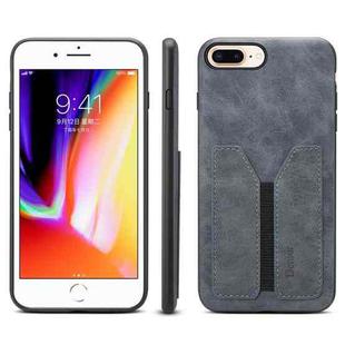 For iPhone 7 Plus / 8 Plus Denior DV Elastic Card PU Back Cover Phone Case(Grey)