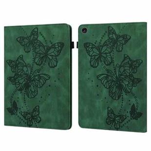 For Lenovo Tab M10 3rd Gen Embossed Butterfly Pattern Leather Tablet Case(Green)