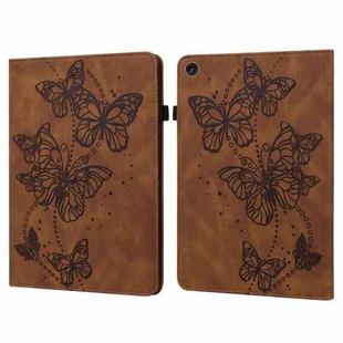 For Lenovo Tab M10 3rd Gen Embossed Butterfly Pattern Leather Tablet Case(Brown)