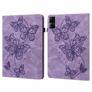 For Xiaomi Redmi Pad 10.61 Embossed Butterfly Pattern Leather Tablet Case(Purple)