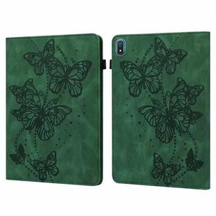 For Nokia T20 10.4 2021 Embossed Butterfly Pattern Leather Tablet Case(Green)