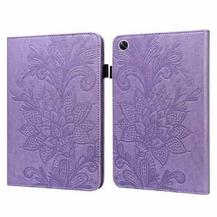 For OPPO Pad Air 2022 Lace Flower Embossing Pattern Leather Tablet Case(Purple)