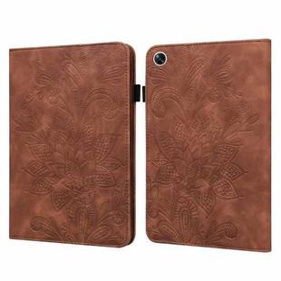 For OPPO Pad Air 2022 Lace Flower Embossing Pattern Leather Tablet Case(Brown)