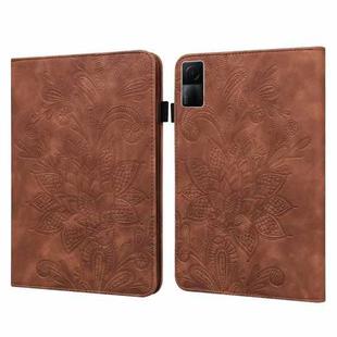 For Xiaomi Redmi Pad 10.61 Lace Flower Embossing Pattern Leather Tablet Case(Brown)