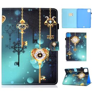 For iPad Pro 11 (2020) Sewing Thread Horizontal Painted Flat Leather Tablet Case with Sleep Function & Pen Cover & Anti Skid Strip & Card Slot & Holder(Antique Clock)