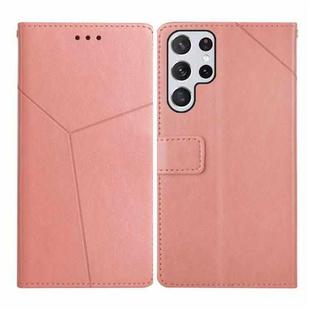 For Samsung Galaxy S23 Ultra 5G HT01 Y-shaped Pattern Flip Leather Phone Case(Pink)