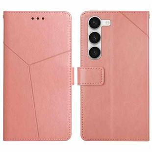 For Samsung Galaxy S23 5G HT01 Y-shaped Pattern Flip Leather Phone Case(Pink)