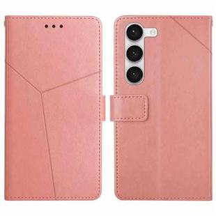 For Samsung Galaxy S23+ 5G HT01 Y-shaped Pattern Flip Leather Phone Case(Pink)