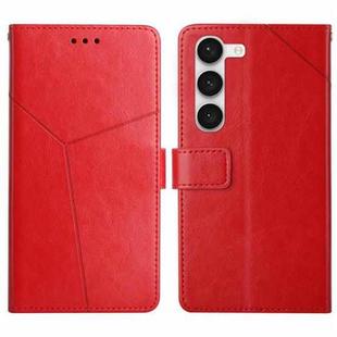 For Samsung Galaxy S23+ 5G HT01 Y-shaped Pattern Flip Leather Phone Case(Red)