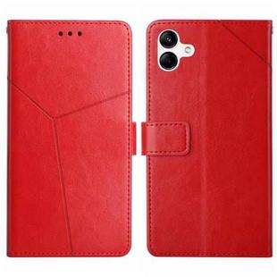For Samsung Galaxy A04E HT01 Y-shaped Pattern Flip Leather Phone Case(Red)