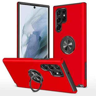 For Samsung Galaxy S22 Ultra 5G PC + TPU Magnetic Phone Case with Invisible Ring Holder(Red)