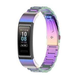 For Huawei Band 4 Pro (TER-B29S) / Band 3 Pro (TER-B29) / Band 3 (TER-B09) Three Beads Steel Wrist Strap Watchband(Colorful)