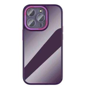 For iPhone 14 Ming Shield Series High Transparent Solid Color Phone Case(Dark Purple)