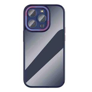 For iPhone 14 Pro Ming Shield Series High Transparent Solid Color Phone Case(Dark Blue)
