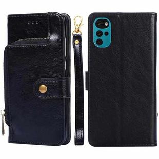 For Motorola Moto E32 India/E22s 4G Global Zipper Bag Leather Phone Case(Black)