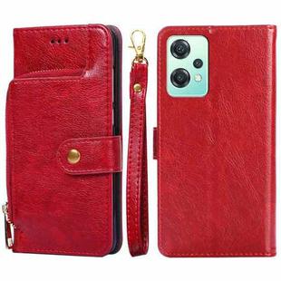 For OPPO K10x 5G Zipper Bag Leather Phone Case(Red)