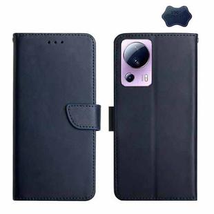 For Xiaomi 12 Lite NE Genuine Leather Fingerprint-proof Flip Phone Case(Blue)