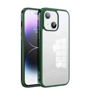 For iPhone 14 Plus SULADA Metal Frame + Nano Glass + TPU Phone Case(Green)