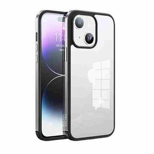 For iPhone 14 Plus SULADA Metal Frame + Nano Glass + TPU Phone Case(Silver)