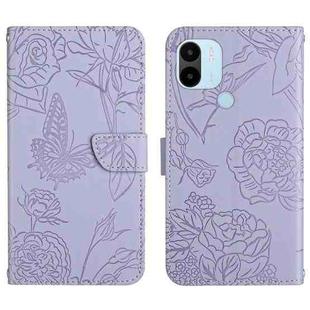 For Xiaomi Redmi A1+ HT03 Skin Feel Butterfly Embossed Flip Leather Phone Case(Purple)