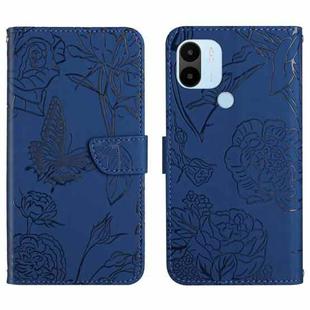 For Xiaomi Redmi A1+ HT03 Skin Feel Butterfly Embossed Flip Leather Phone Case(Blue)