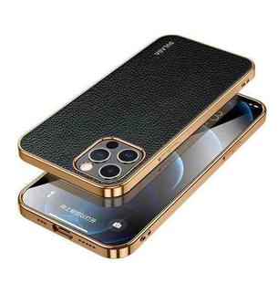 For iPhone 14 Pro SULADA Shockproof TPU + Handmade Leather Phone Case(Black)