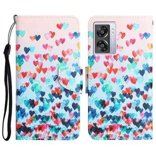 For OPPO A57 2022 Colored Drawing Leather Phone Case(Heart)