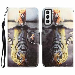 For Samsung Galaxy S23 5G Colored Drawing Leather Phone Case(Tiger)