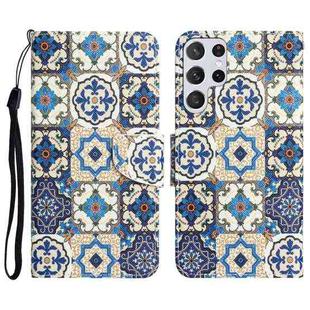 For Samsung Galaxy S23 Ultra 5G Colored Drawing Leather Phone Case(Vintage Totem)