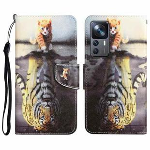 For Xiaomi 12T / 12T Pro / Redmi K50 Ultra Colored Drawing Leather Phone Case(Tiger)