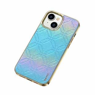 For iPhone 14 SULADA Cooljas Series TPU Sheepskin Texture Phone Protective Case(Bright Blue)