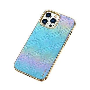 For iPhone 14 Pro SULADA Cooljas Series TPU Sheepskin Texture Phone Protective Case(Bright Blue)