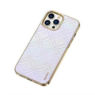 For iPhone 14 Pro SULADA Cooljas Series TPU Sheepskin Texture Phone Protective Case(Bright Silver)