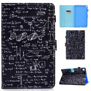 For Galaxy Tab S6 Lite Sewing Thread Horizontal Painted Flat Leather Case with Sleep Function & Pen Cover & Anti Skid Strip & Card Slot & Holder(Equation)