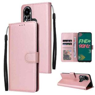 For Infinix Note 11s Multifunctional Horizontal Flip Leather Case with Three Card Slot(Rose Gold)