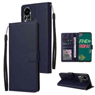 For Infinix Note 11s Multifunctional Horizontal Flip Leather Case with Three Card Slot(Navy Blue)
