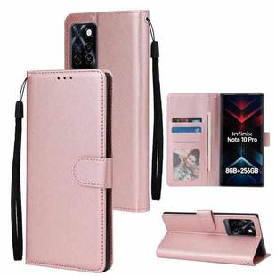 For Infinix Note 10 Pro Multifunctional Horizontal Flip Leather Case with Three Card Slot(Rose Gold)