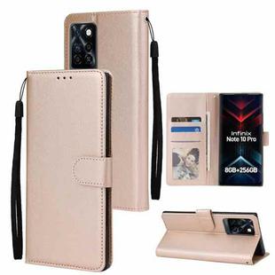 For Infinix Note 10 Pro Multifunctional Horizontal Flip Leather Case with Three Card Slot(Gold)