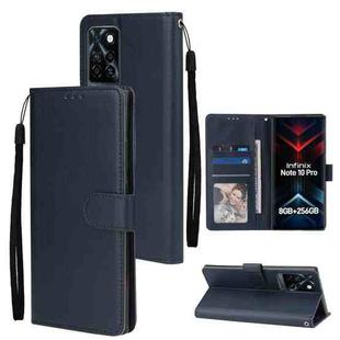 For Infinix Note 10 Pro Multifunctional Horizontal Flip Leather Case with Three Card Slot(Navy Blue)