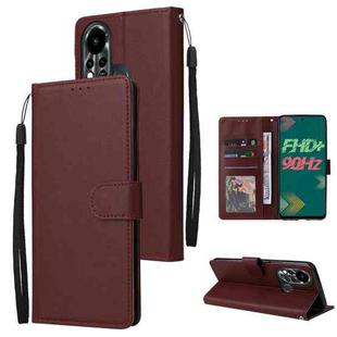 For Infinix Hot 11s Multifunctional Horizontal Flip Leather Case with Three Card Slot(Wine Red)