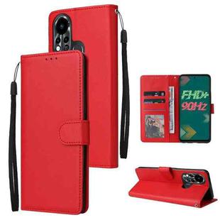 For Infinix Hot 11s Multifunctional Horizontal Flip Leather Case with Three Card Slot(Red)