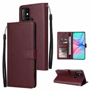 For Infinix Hot 10 Multifunctional Horizontal Flip Leather Case with Three Card Slot(Wine Red)