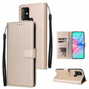 For Infinix Hot 10 Multifunctional Horizontal Flip Leather Case with Three Card Slot(Gold)