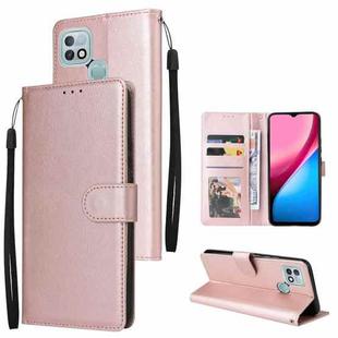 For Infinix Hot 10i Multifunctional Horizontal Flip Leather Case with Three Card Slot(Rose Gold)
