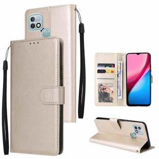 For Infinix Hot 10i Multifunctional Horizontal Flip Leather Case with Three Card Slot(Gold)