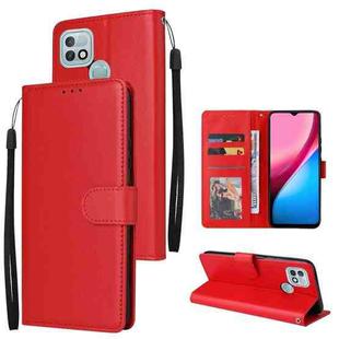 For Infinix Hot 10i Multifunctional Horizontal Flip Leather Case with Three Card Slot(Red)