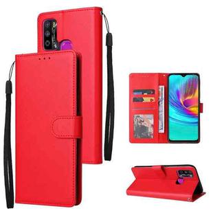 For Infinix Hot 9 Play Multifunctional Horizontal Flip Leather Case with Three Card Slot(Red)