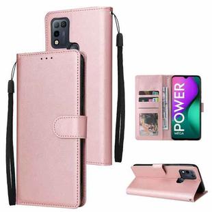 For Infinix Smart 5 Multifunctional Horizontal Flip Leather Case with Three Card Slot(Rose Gold)